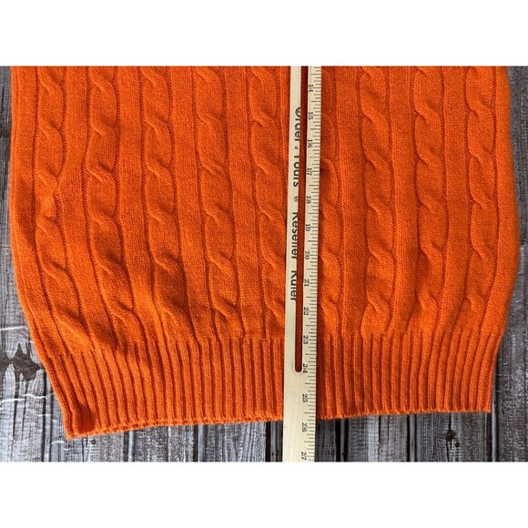 Polo Ralph Lauren 100% Cashmere Cable Sweater Size S color orange NWT mspr 498 - Picture 6 of 8